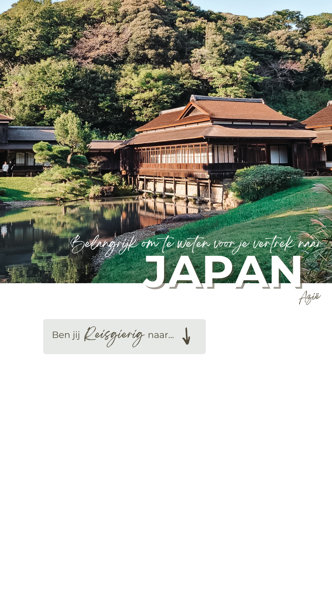 Belangrijk om te weten Japan