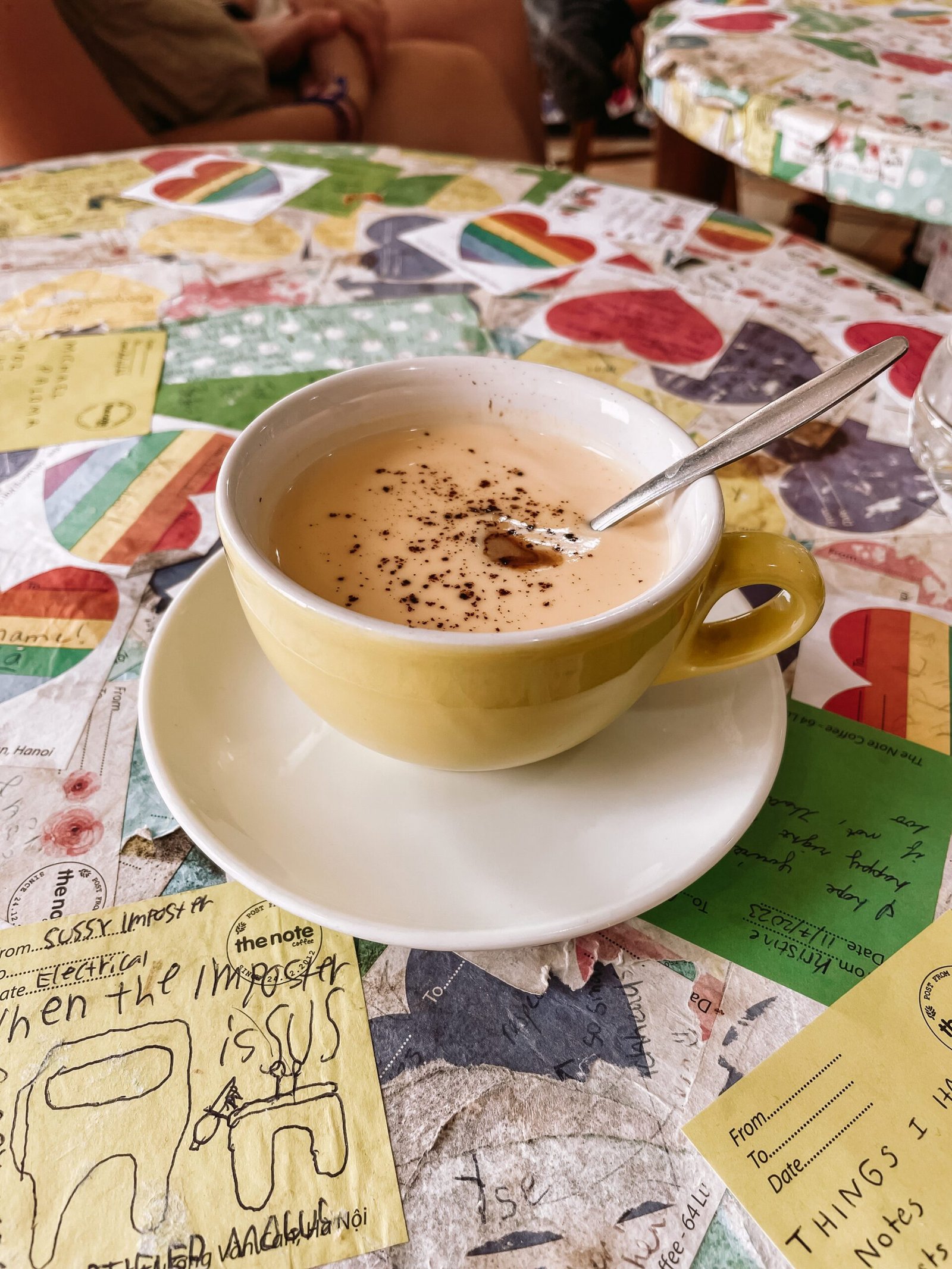 Kopje koffie Hanoi Sticky notes cafe